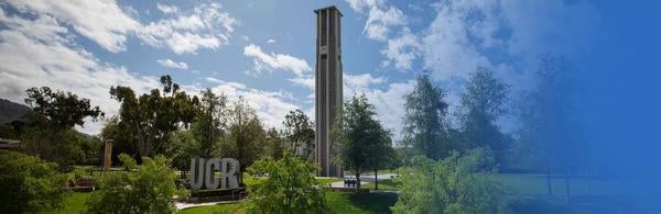 UCR sign and bell tower (c) UCR/ Stan Lim