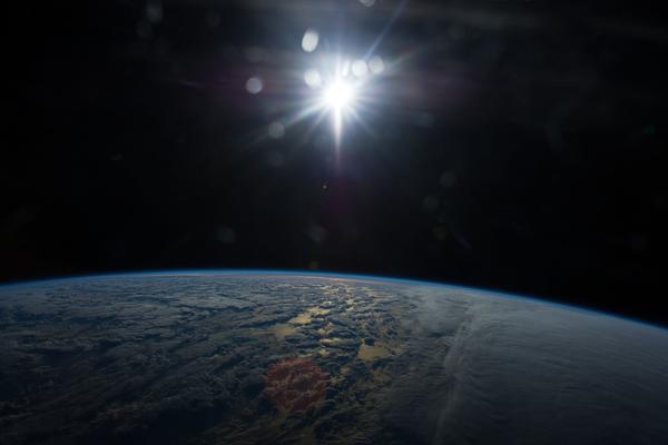 Sunset over the Atlantic Ocean, viewed from the International Space Station 