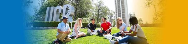 Students in front of UCR sign