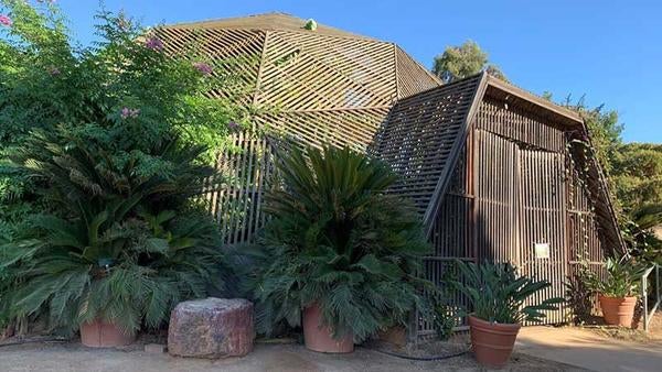 The geodesic dome in UCR's Botanic Gardens