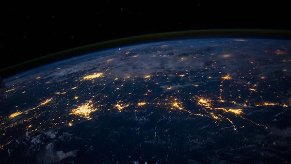 Earth at night, source: NASA